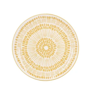 PLATO POSTRE 19CM ESTAMPADO AMARILLO