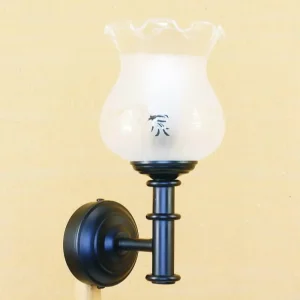 Lámparas mesita de noche estilo retro tulipa cristal AP1M00-TLP17
