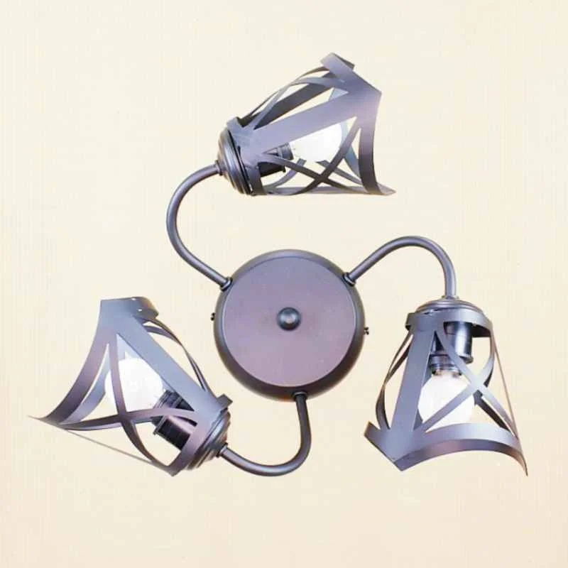 Apliques de techo decoración original tulipa hierro aspa AP7300-TLP09